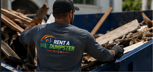 miami dumpster rental worker picture